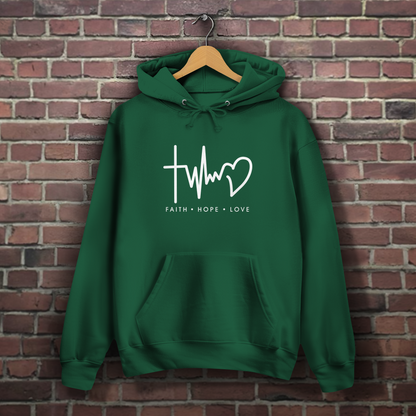 Faith Hope Love Weiß - Christlicher Damen Hoodie