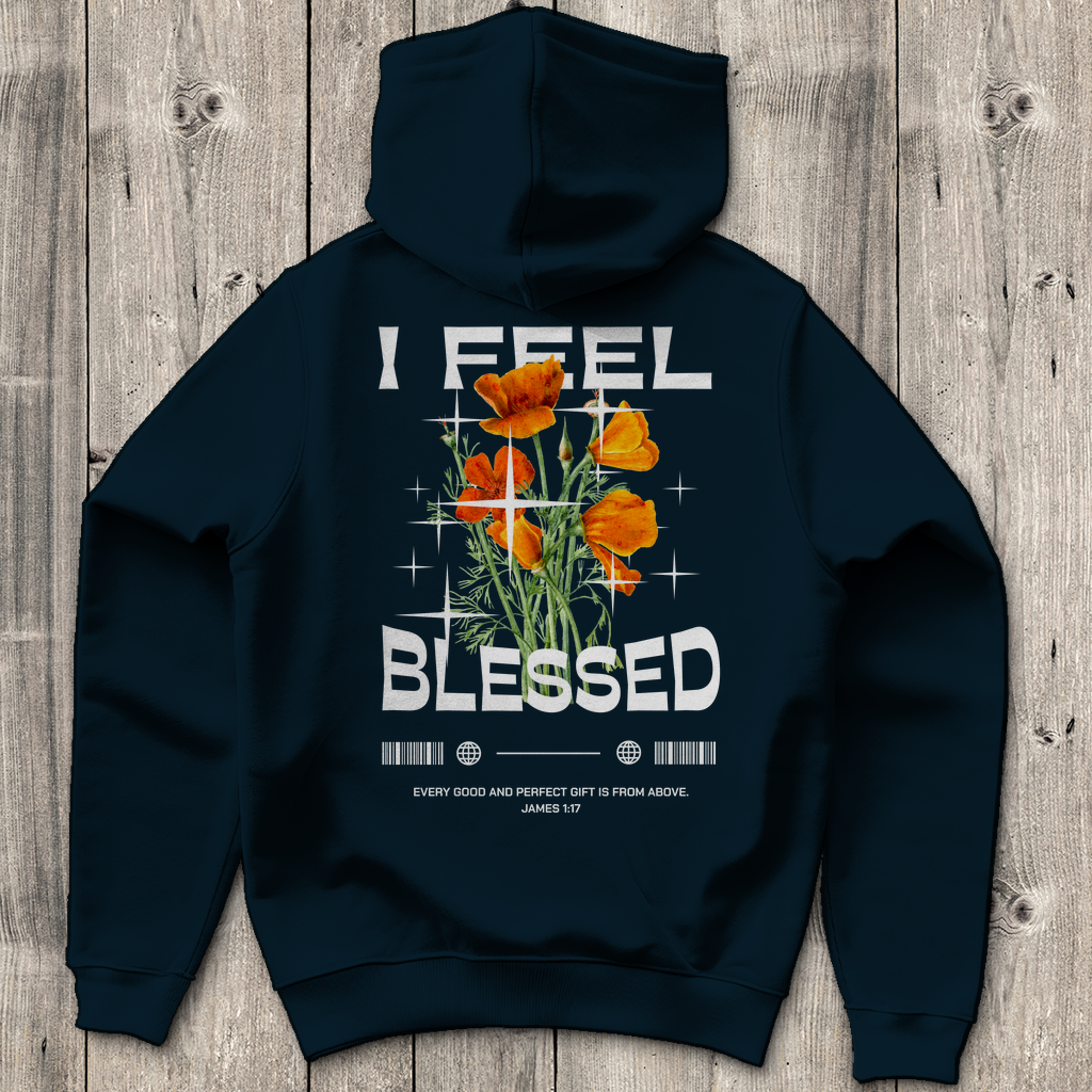 I feel blessed - Backprint Christlicher Herren Hoodie