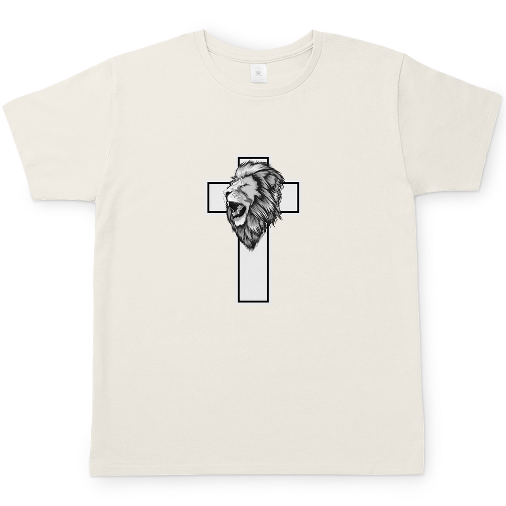 Löwen Kreuz christliches Herren T-Shirt