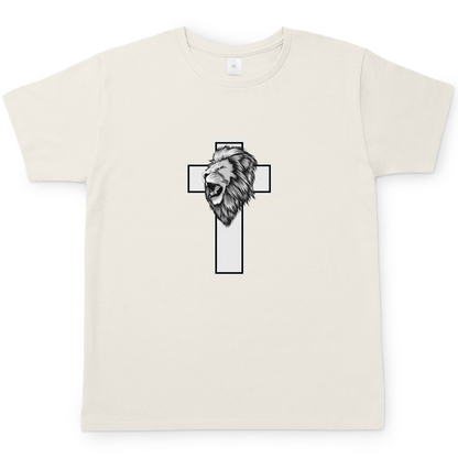 Löwen Kreuz christliches Herren T-Shirt