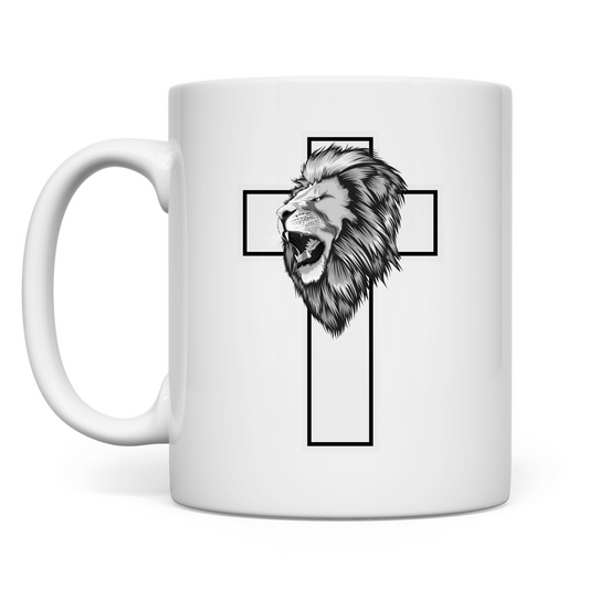 Löwenkreuz christliche Tasse
