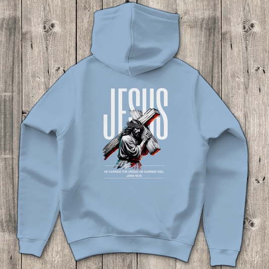 Jesus carried the Cross - Backprint Christlicher Herren Hoodie
