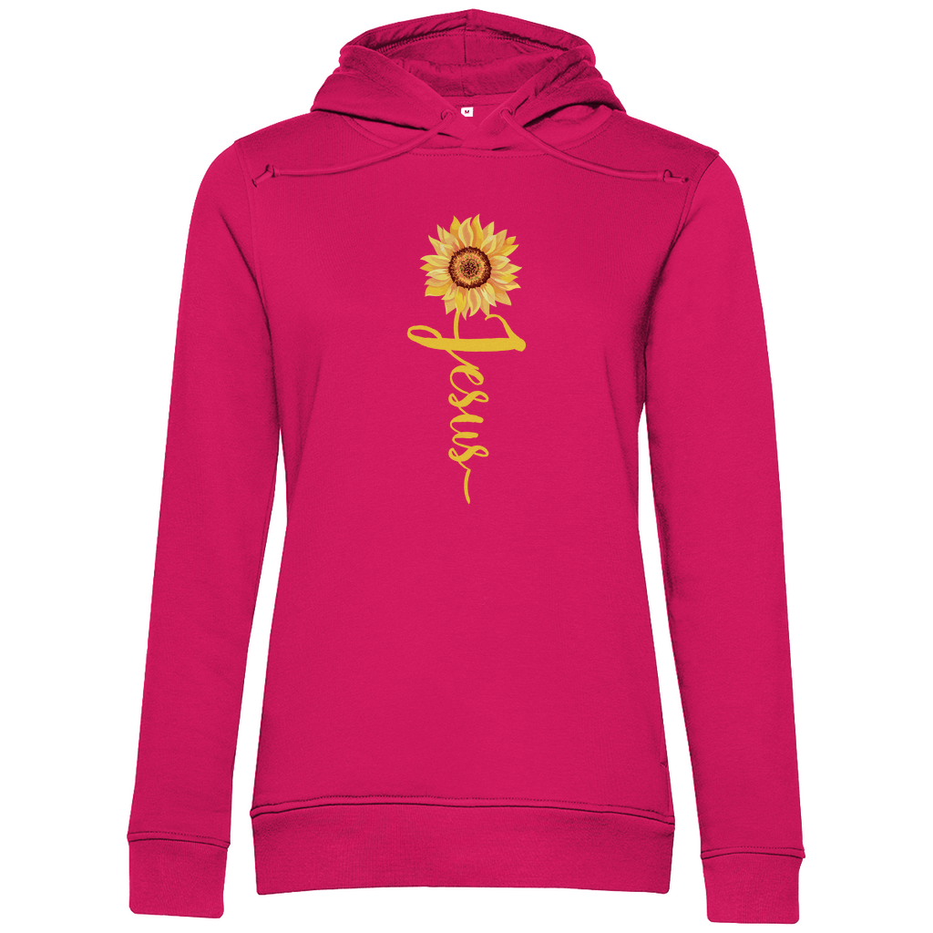 Jesus Sonnenblume christlicher Damen Premium Bio Hoodie