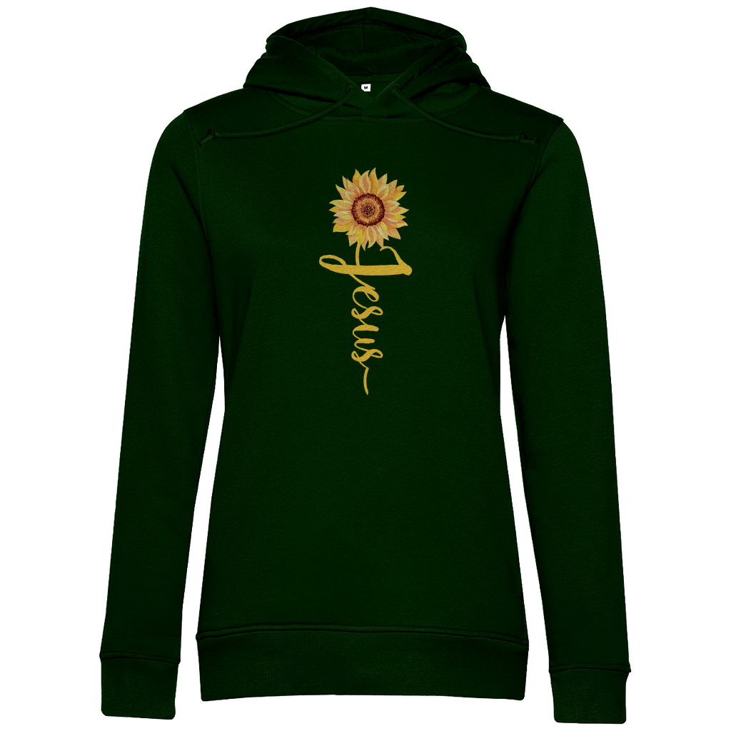 Jesus Sonnenblume christlicher Damen Premium Bio Hoodie
