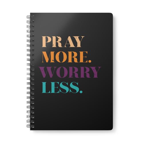 Pray More Worry Less | Christliches Notizbuch Schwarz | Christliche Geschenke | Gesegnet