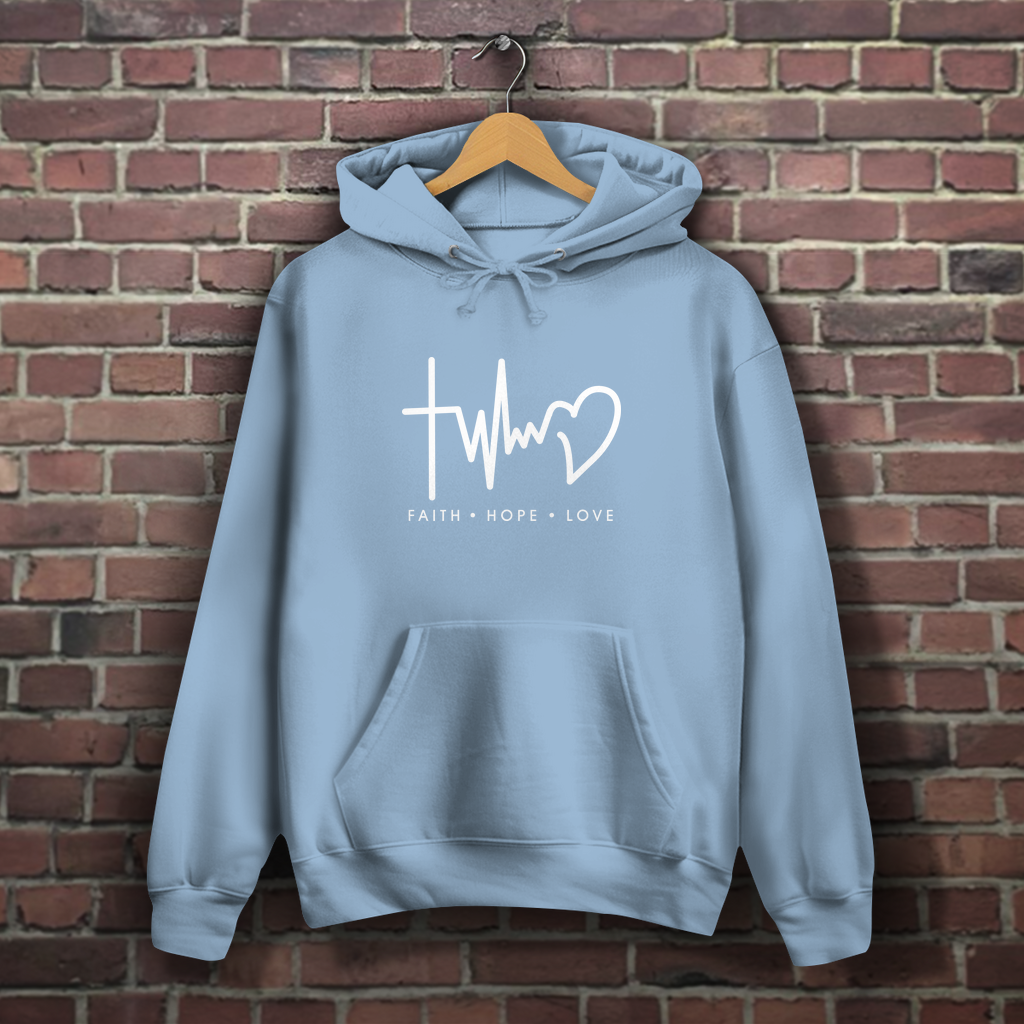 Faith Hope Love Weiß - Christlicher Damen Hoodie