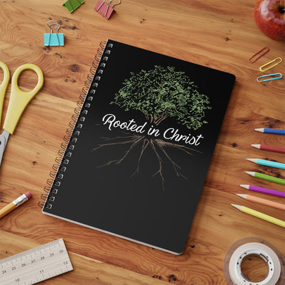 Rooted in Christ | Christliches Notizbuch Schwarz | Christliche Geschenke | Gesegnet