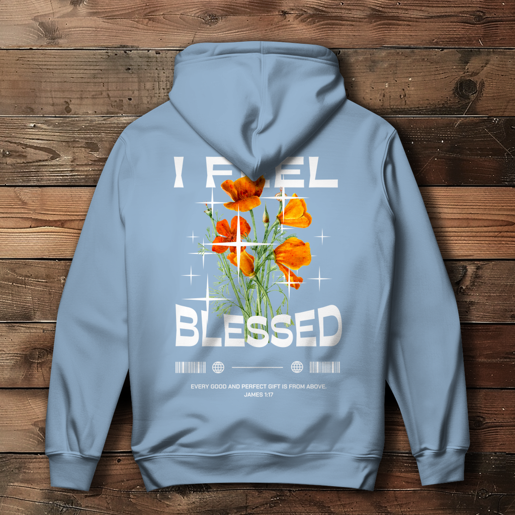 I feel blessed - Backprint Christlicher Damen Hoodie