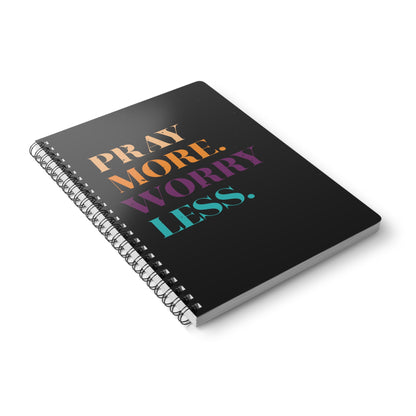 Pray More Worry Less | Christliches Notizbuch Schwarz | Christliche Geschenke | Gesegnet