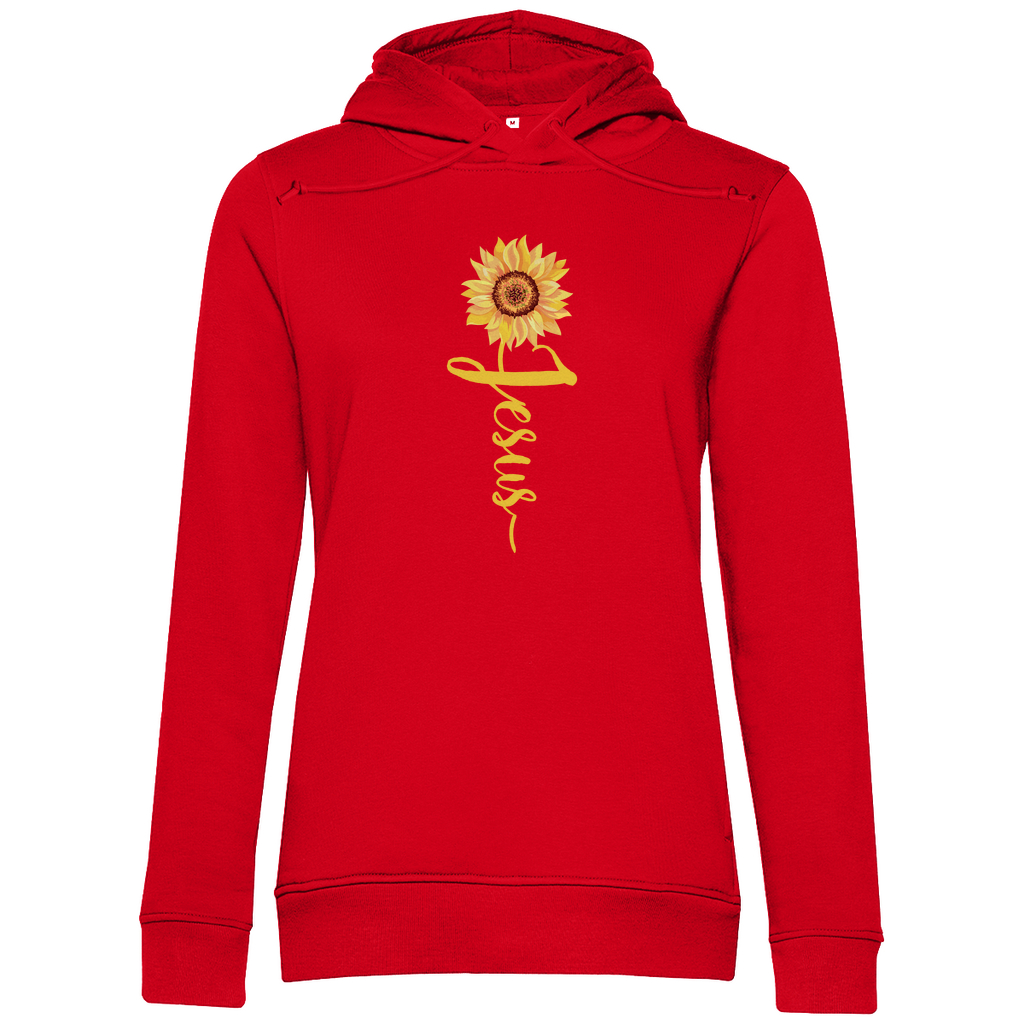 Jesus Sonnenblume christlicher Damen Premium Bio Hoodie