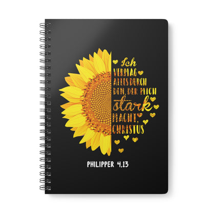 Philipper 4,13 Sonnenblume | Christliches Notizbuch | Christliche Geschenke | Gesegnet
