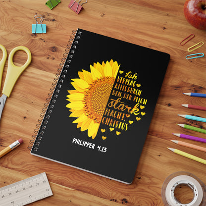 Philipper 4,13 Sonnenblume | Christliches Notizbuch | Christliche Geschenke | Gesegnet