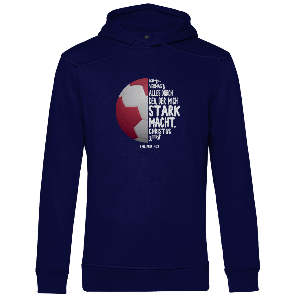 Ich bin stark durch Christus Philipper 4,13 Handball Herren Premium Bio Hoodie