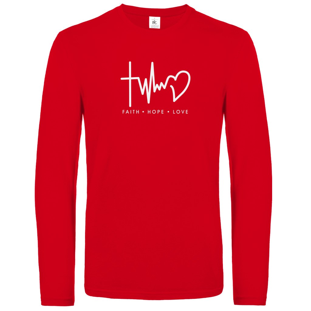 Faith Hope Love christliches Unisex Langarmshirt