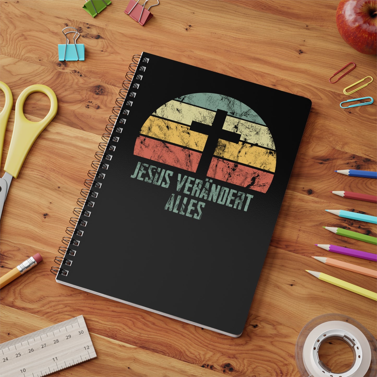 Jesus verändert alles | Christliches Notizbuch Schwarz | Christliche Geschenke | Gesegnet