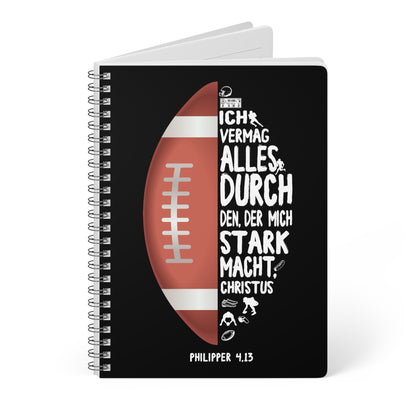 Philipper 4,13 American Football | Christliches Notizbuch | Christliche Geschenke | Gesegnet