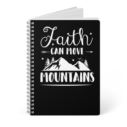 Faith Can Move Mountains | Christliches Notizbuch Schwarz | Christliche Geschenke | Gesegnet