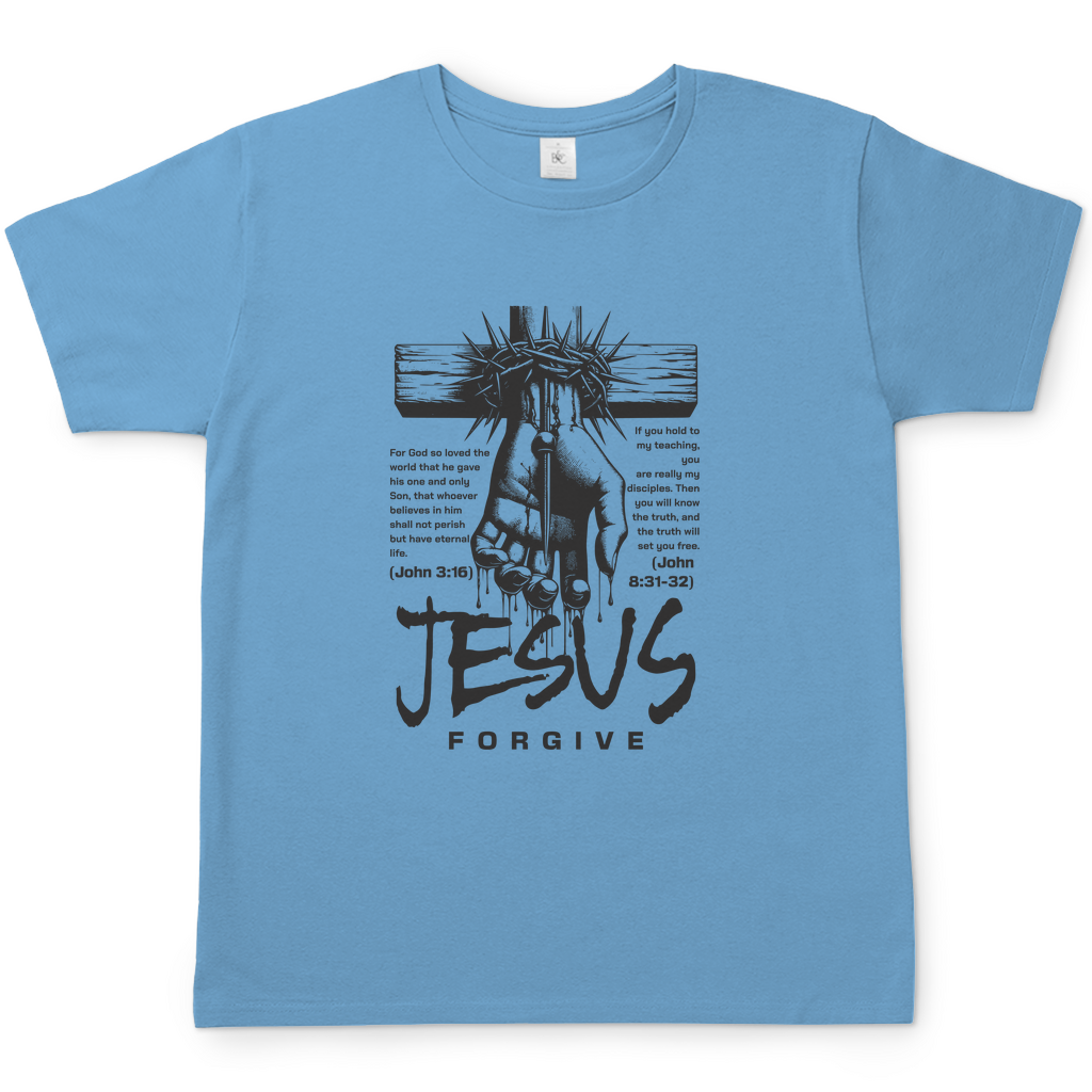 Jesus Forgive christliches Herren T-Shirt