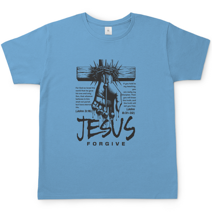 Jesus Forgive christliches Herren T-Shirt