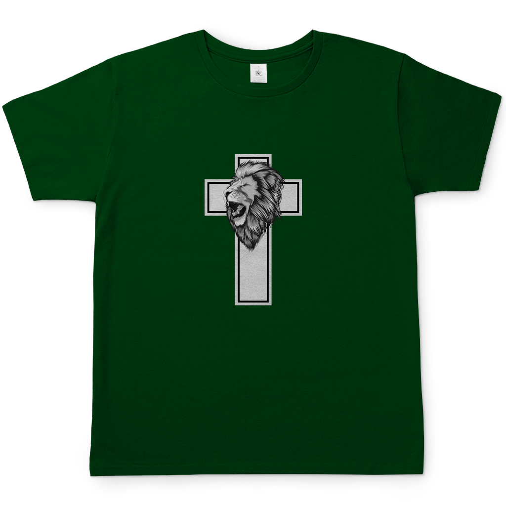 Löwen Kreuz christliches Herren T-Shirt