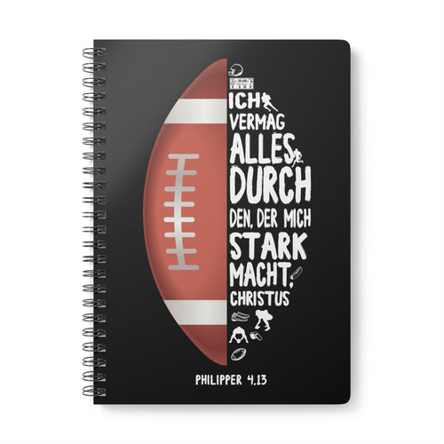 Philipper 4,13 American Football | Christliches Notizbuch | Christliche Geschenke | Gesegnet