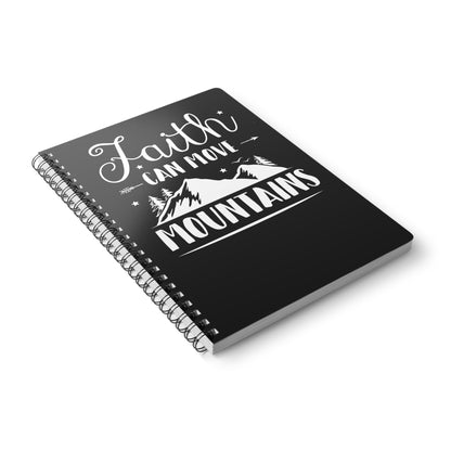 Faith Can Move Mountains | Christliches Notizbuch Schwarz | Christliche Geschenke | Gesegnet