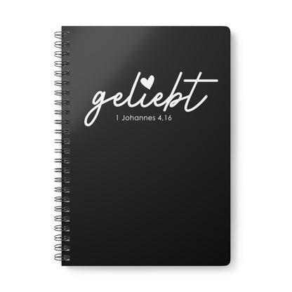 Geliebt 1. Johannes 4,16 | Christliches Notizbuch Schwarz | Christliche Geschenke | Gesegnet