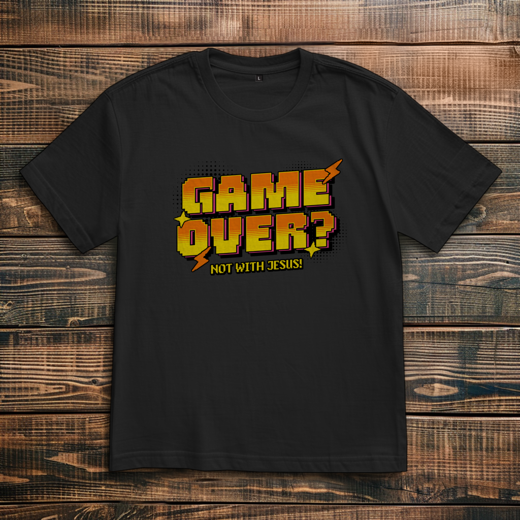 Game Over Not with Jesus | Christliches Oversize T-Shirt | Christliche Kleidung | Gesegnet
