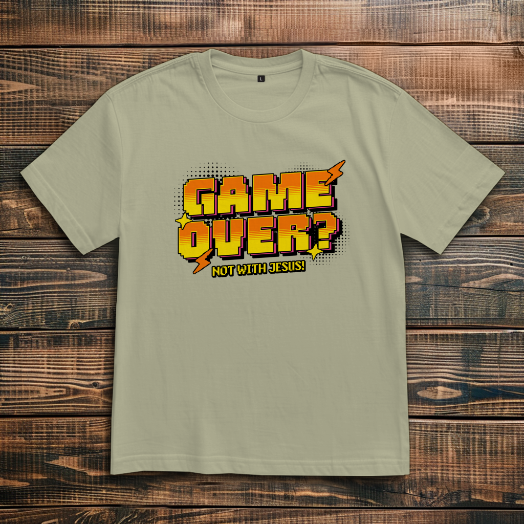 Game Over Not with Jesus | Christliches Oversize T-Shirt | Christliche Kleidung | Gesegnet