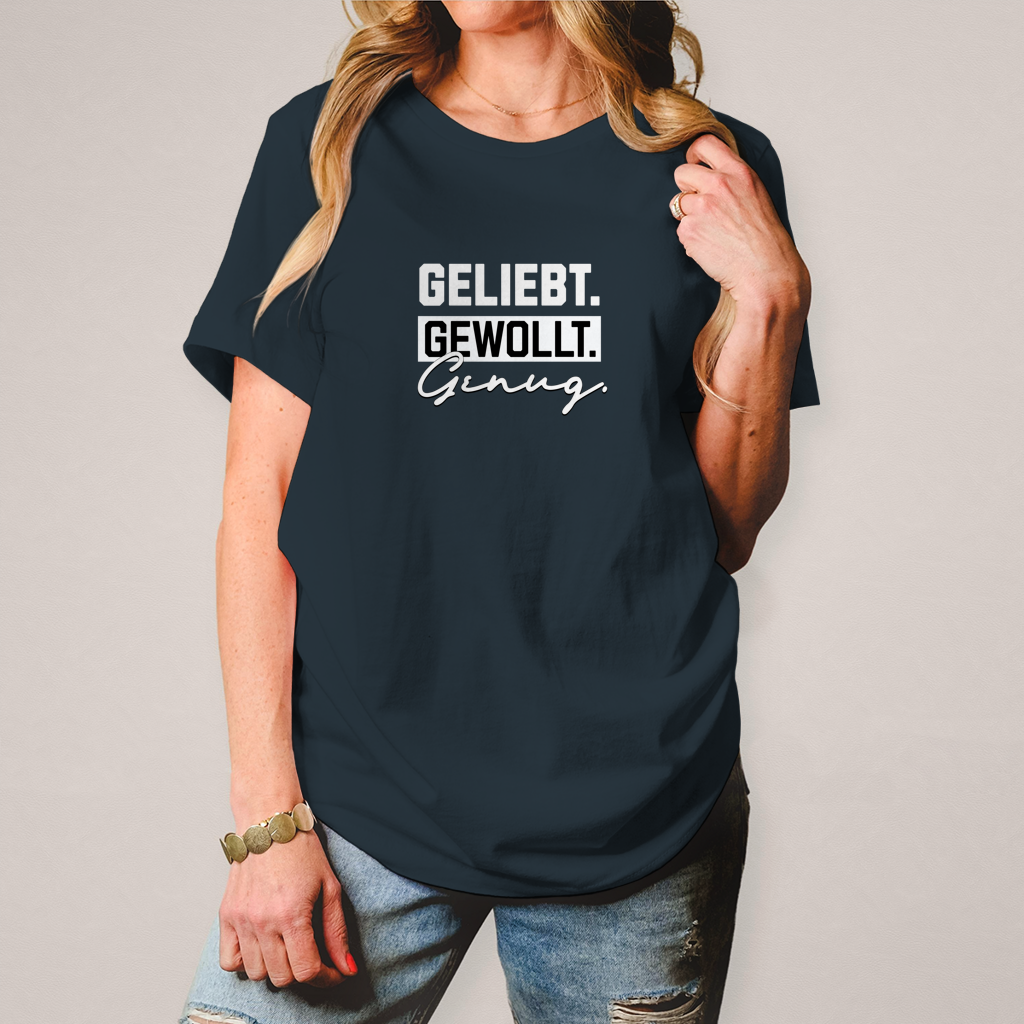 Geliebt Gewollt Genug | Christliches T-Shirt Damen | Christliche T-Shirts Damen | Gesegnet