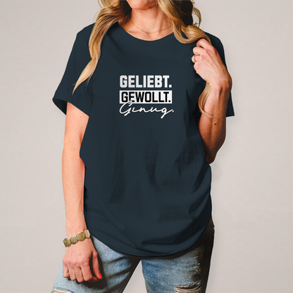 Geliebt Gewollt Genug | Christliches T-Shirt Damen | Christliche T-Shirts Damen | Gesegnet