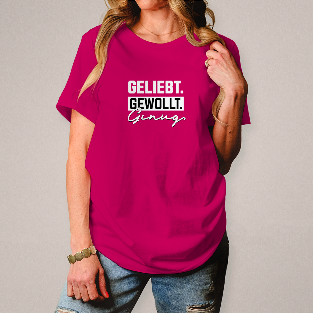 Geliebt Gewollt Genug | Christliches T-Shirt Damen | Christliche T-Shirts Damen | Gesegnet