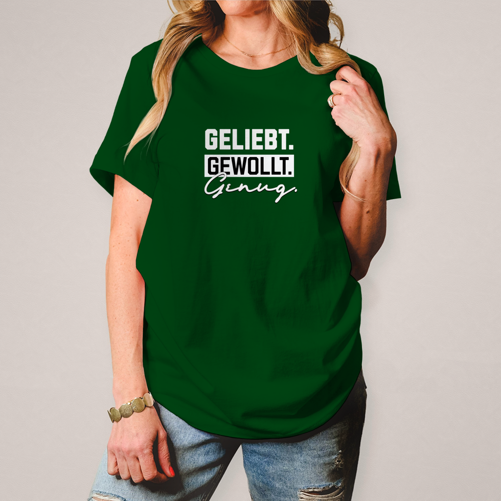 Geliebt Gewollt Genug | Christliches T-Shirt Damen | Christliche T-Shirts Damen | Gesegnet
