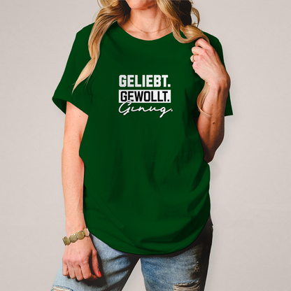 Geliebt Gewollt Genug | Christliches T-Shirt Damen | Christliche T-Shirts Damen | Gesegnet