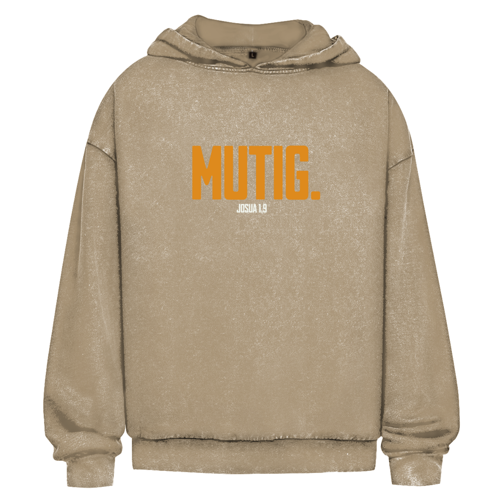 Mutig | Christlicher Oversize Washed Hoodie | Christliche Hoodies | Gesegnet