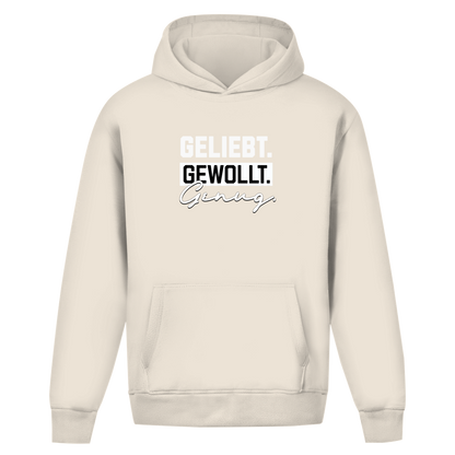 Geliebt Gewollt Genug | Oversize Hoodie ohne Kordel | Christliche Hoodies | Gesegnet