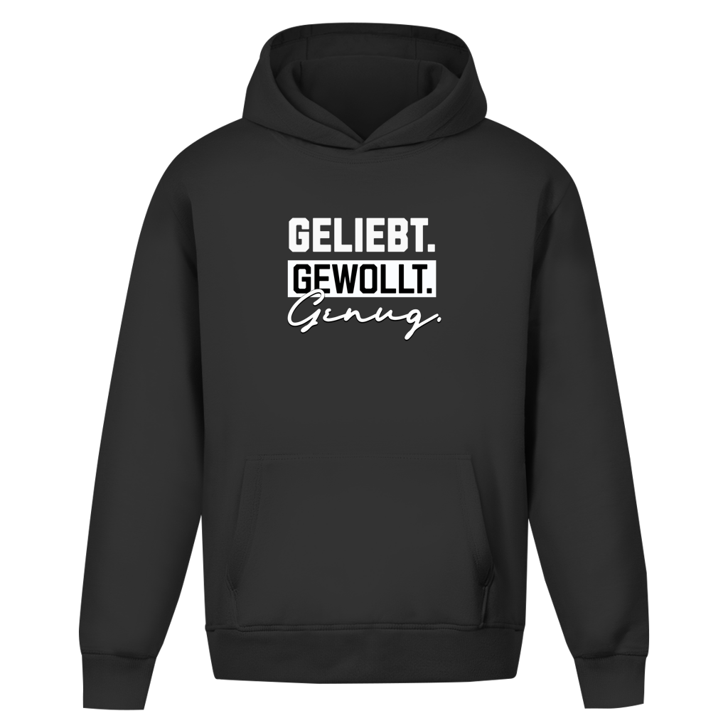 Geliebt Gewollt Genug | Oversize Hoodie ohne Kordel | Christliche Hoodies | Gesegnet