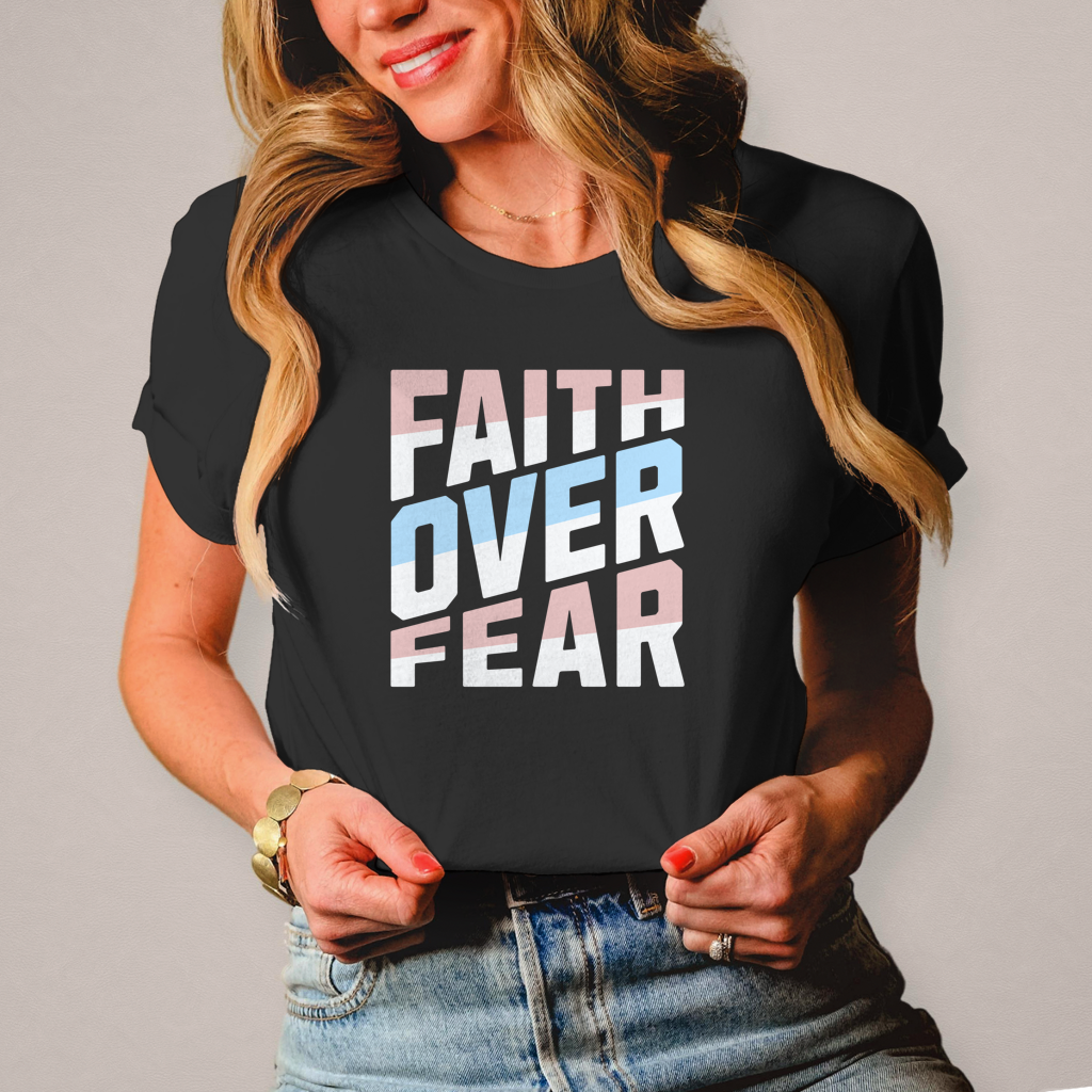 Faith over Fear | Christliches T-Shirt Damen | Christliche T-Shirts Damen | Gesegnet