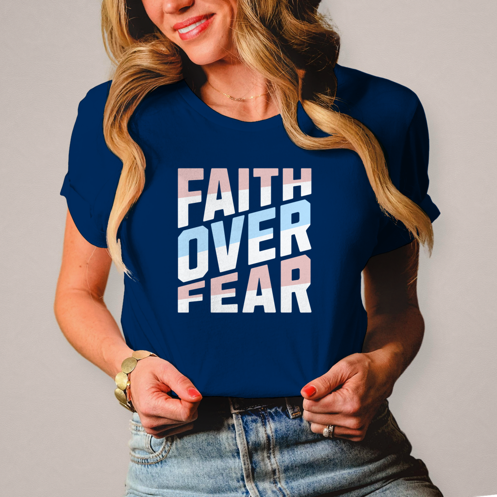 Faith over Fear | Christliches T-Shirt Damen | Christliche T-Shirts Damen | Gesegnet