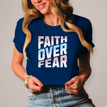 Faith over Fear | Christliches T-Shirt Damen | Christliche T-Shirts Damen | Gesegnet