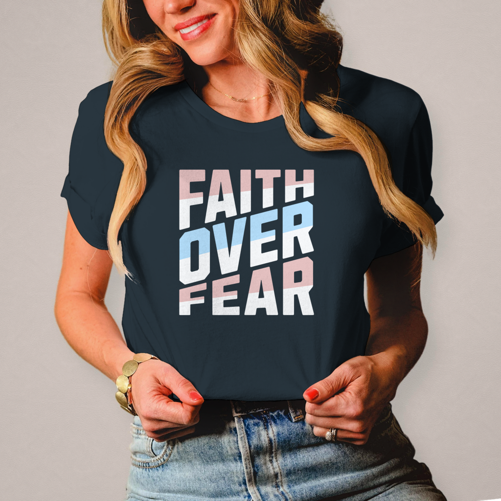 Faith over Fear | Christliches T-Shirt Damen | Christliche T-Shirts Damen | Gesegnet