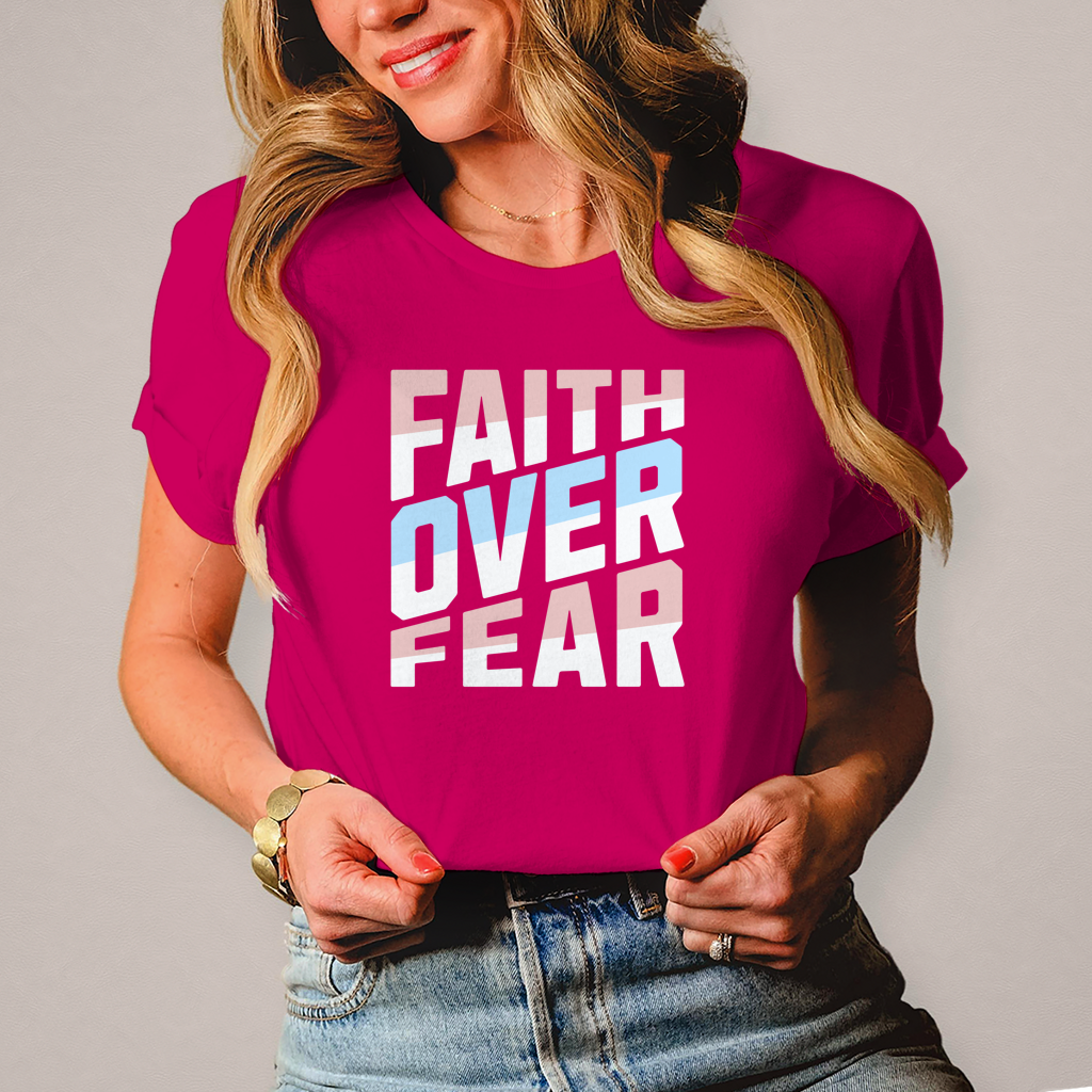 Faith over Fear | Christliches T-Shirt Damen | Christliche T-Shirts Damen | Gesegnet
