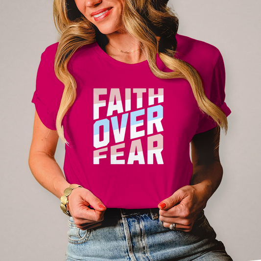 Faith over Fear | Christliches T-Shirt Damen | Christliche T-Shirts Damen | Gesegnet