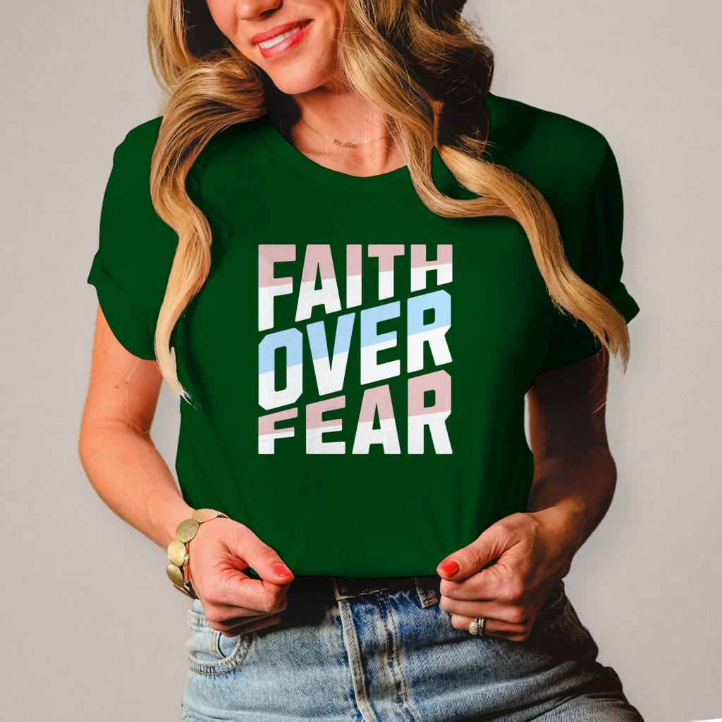 Faith over Fear | Christliches T-Shirt Damen | Christliche T-Shirts Damen | Gesegnet