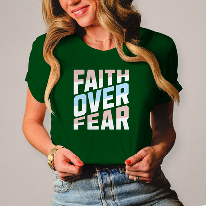 Faith over Fear | Christliches T-Shirt Damen | Christliche T-Shirts Damen | Gesegnet