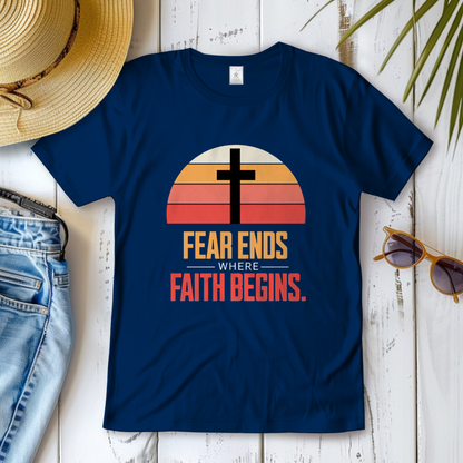 Fear Ends Where Faith Begins (Variante 2) | Christliches T-Shirt Damen | Christliche T-Shirts Damen | Gesegnet