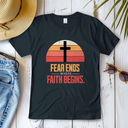 Fear Ends Where Faith Begins (Variante 2) | Christliches T-Shirt Damen | Christliche T-Shirts Damen | Gesegnet