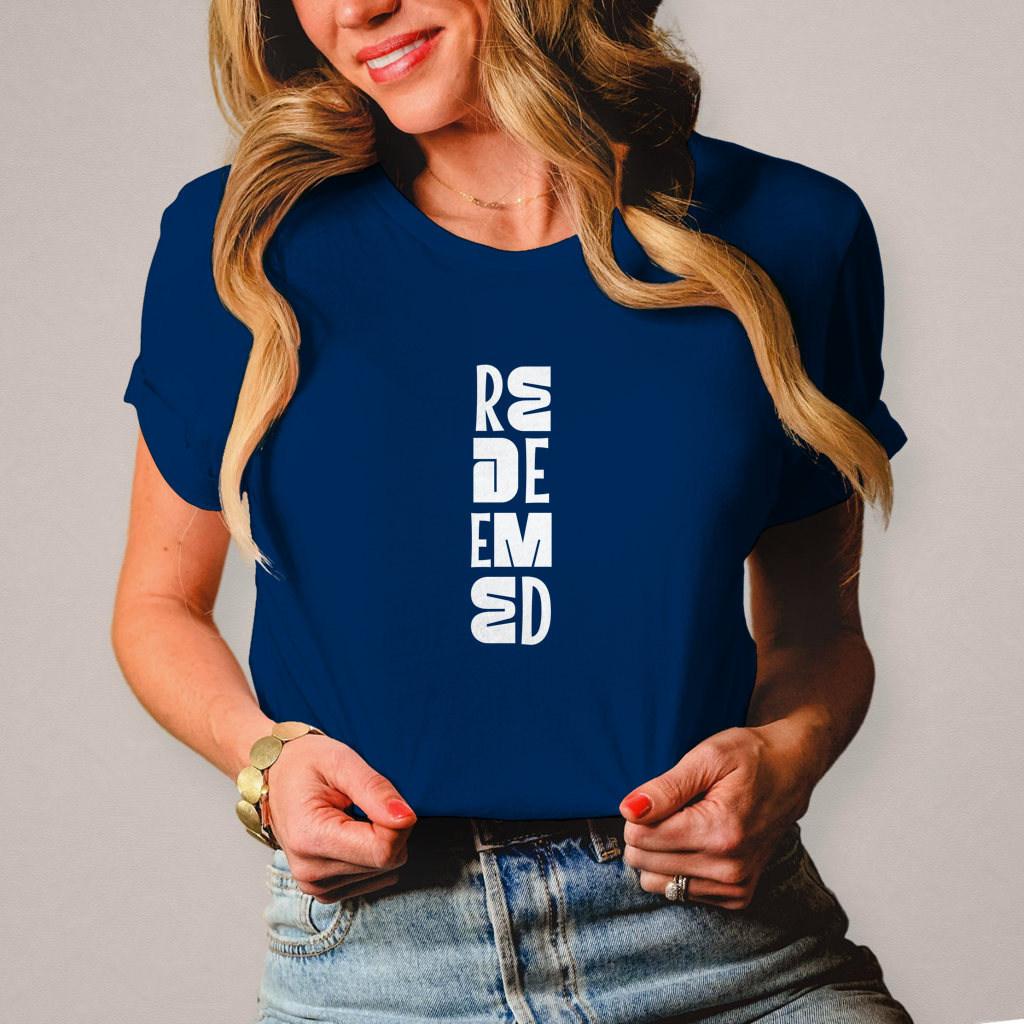Redeemed | Christliches T-Shirt Damen | Christliche T-Shirts Damen | Gesegnet