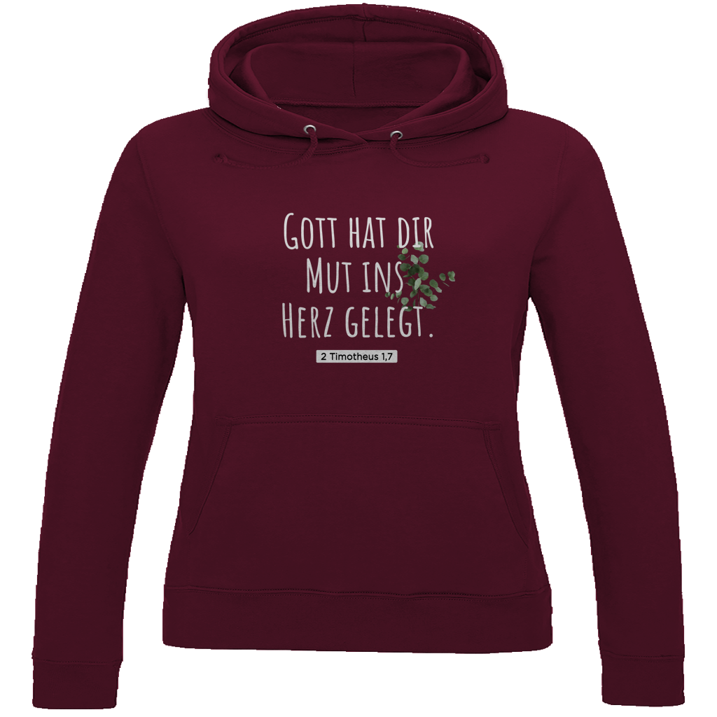gott hat dir mut ins herz gelegt -christlicher Damen Premium Bio Hoodie