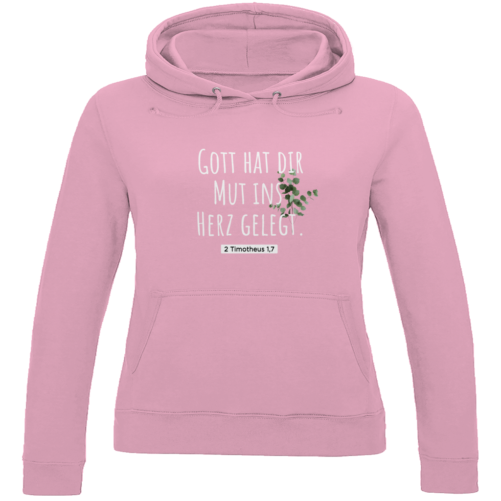 gott hat dir mut ins herz gelegt -christlicher Damen Premium Bio Hoodie